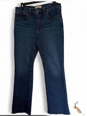 Madewell High Rise Kick Out Denim Jeans- Women's 29 Raw edge Hem